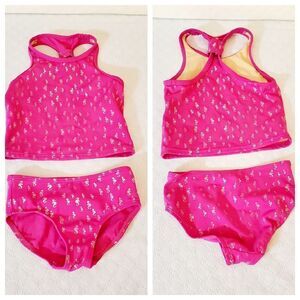 Land's End Seahorse Hot Pink Swim Set Size 2T